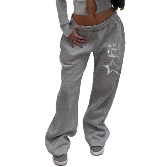 Damen nan taillierte Cropped-Kapuzenjacke mit durchgehendem Reißverschluss, elastischem Abschlussbund und dekorativem College-Print EB