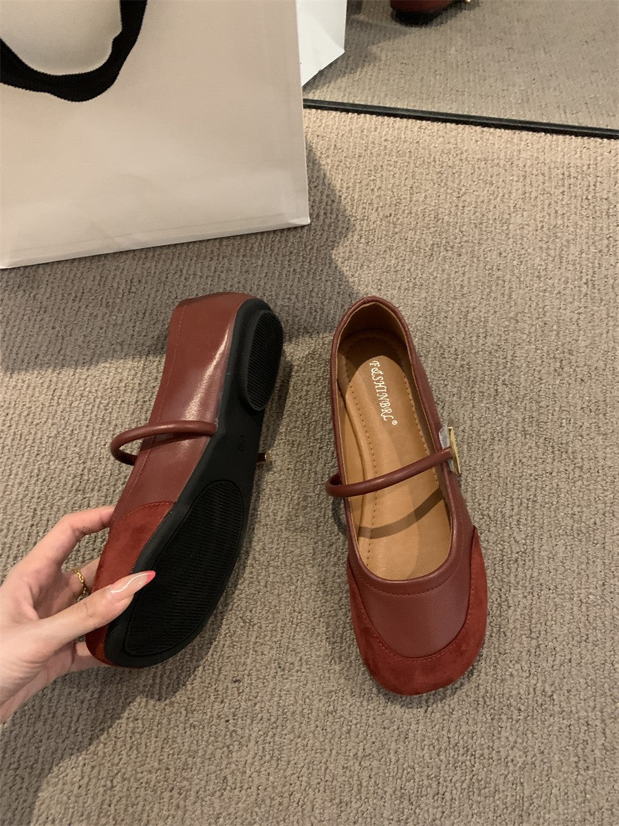 Damen elegante Mary Jane Ballerinas mit modischem Riemchen und bequemer Innenpolsterung EB