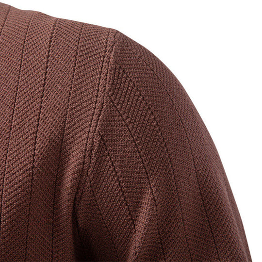 Herren nan Kurzarm Strickcardigan mit Reverskragen und feinem Strukturstrick EB