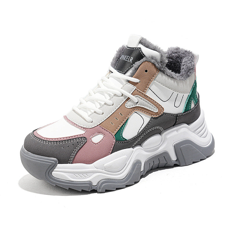 Damen modische High-Top Sneakers mit weichem Innenfutter und rutschfester Sohle EB
