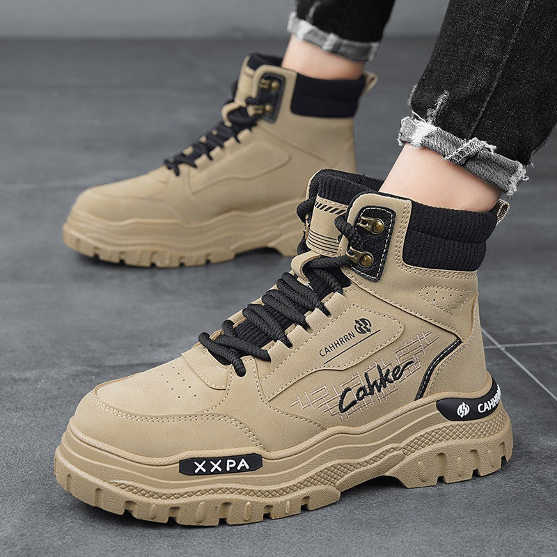 Damen trendige und robuste High-Top Boots mit gepolsterter Knöchelpartie und rutschfester Sohle EB