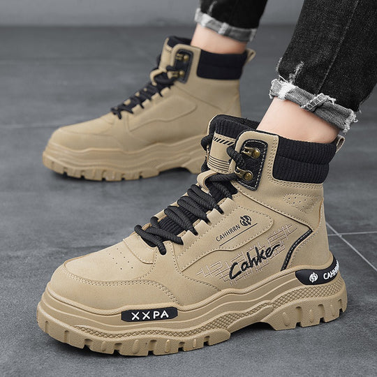 Damen trendige und robuste High-Top Boots mit gepolsterter Knöchelpartie und rutschfester Sohle EB