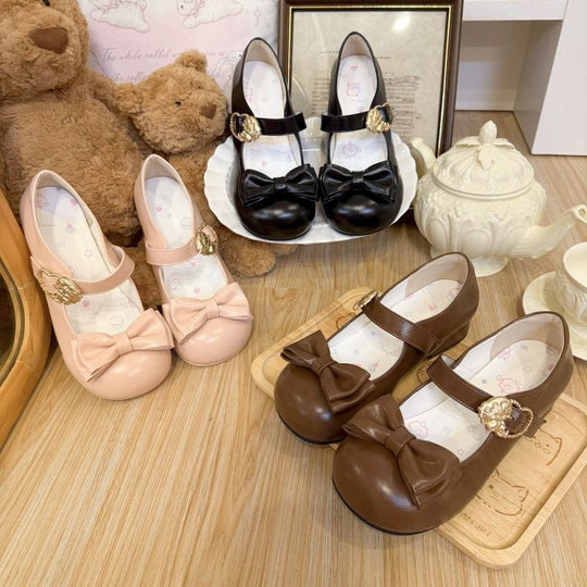 Damen elegante Mary Jane Ballerinas mit Schleifenverzierung EB