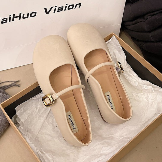 Damen Ballerinas mit dekorativem Riemchen und eleganter Schnalle EB