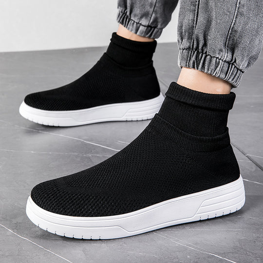 Damen Sportliche Stricksneaker mit elastischem Knöchelschutz und rutschfestem Profil EB
