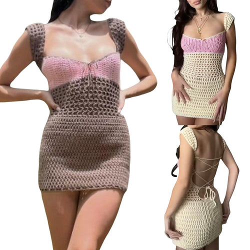 Damen Häkelkleid mit innovativem Muster EB