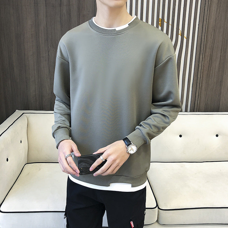 Herren lässiger Sweatshirt mit kontrastierendem Saum EB