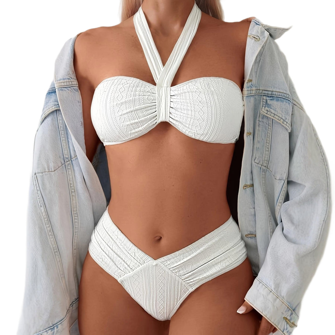 Damen Bandeau-Bikini mit innovativem Wickel-Design und figurschmeichelndem Schnitt EB