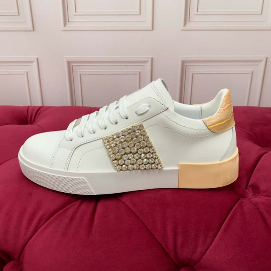 Damen Modische Sneakers mit elegantem Glitzer-Applikation EB
