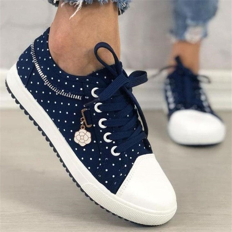 Damen modische Sneakers mit verspieltem Punktedesign und atmungsaktiver Sohle EB