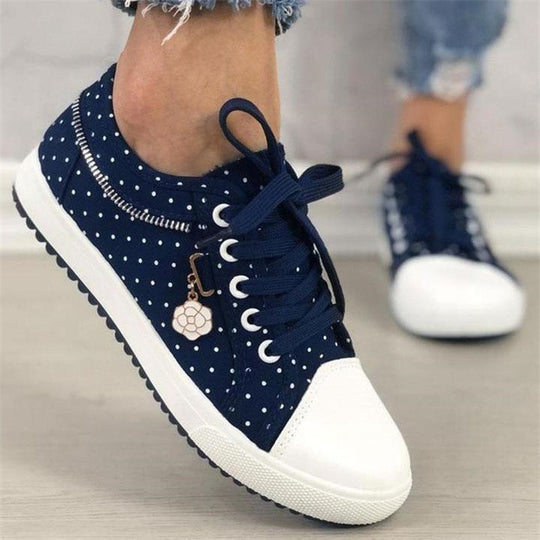 Damen modische Sneakers mit verspieltem Punktedesign und atmungsaktiver Sohle EB