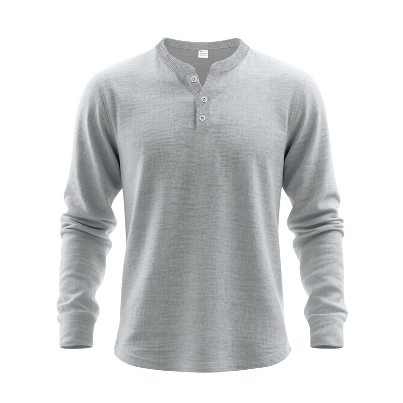 Herren Langarm-Henley-Shirt aus weichem Baumwollmix EB