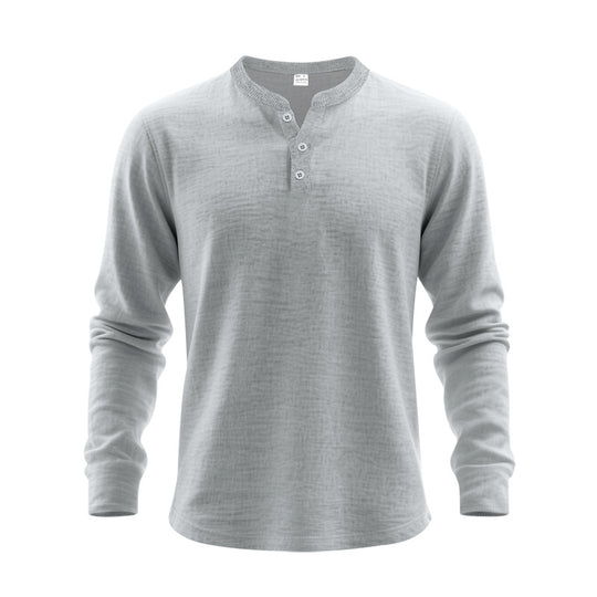 Herren Langarm-Henley-Shirt aus weichem Baumwollmix EB