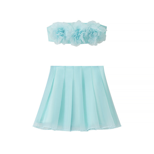 Damen verspieltes Puffärmel-Kleid mit A-Linien-Silhouette EB