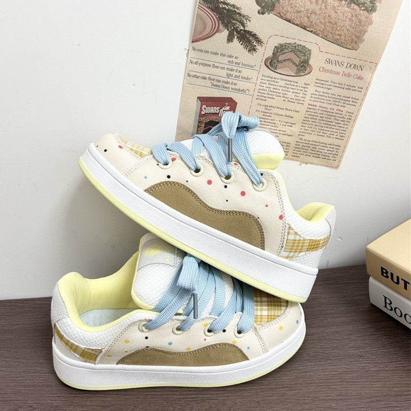 Damen Sportliche Sneakers mit innovativem Plaid-Design EB