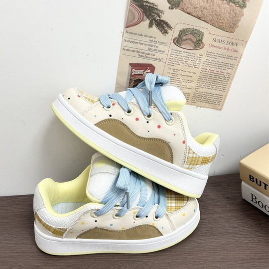 Damen Sportliche Sneakers mit innovativem Plaid-Design EB