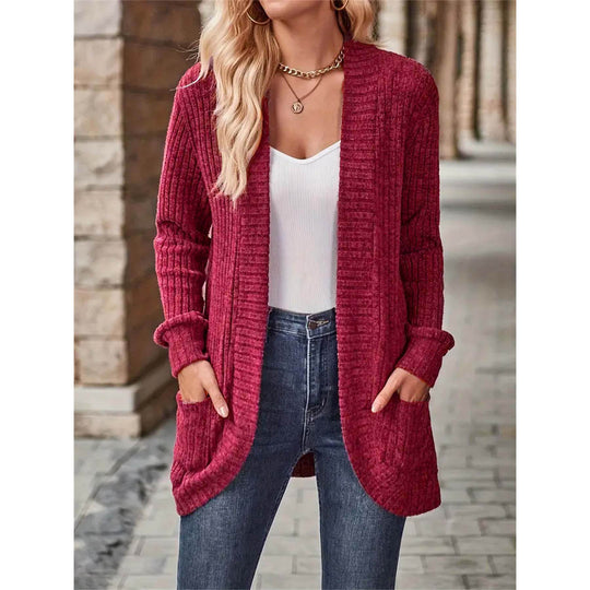 Damen Strickjacke mit lässigem Schnitt und praktischen Taschen EB