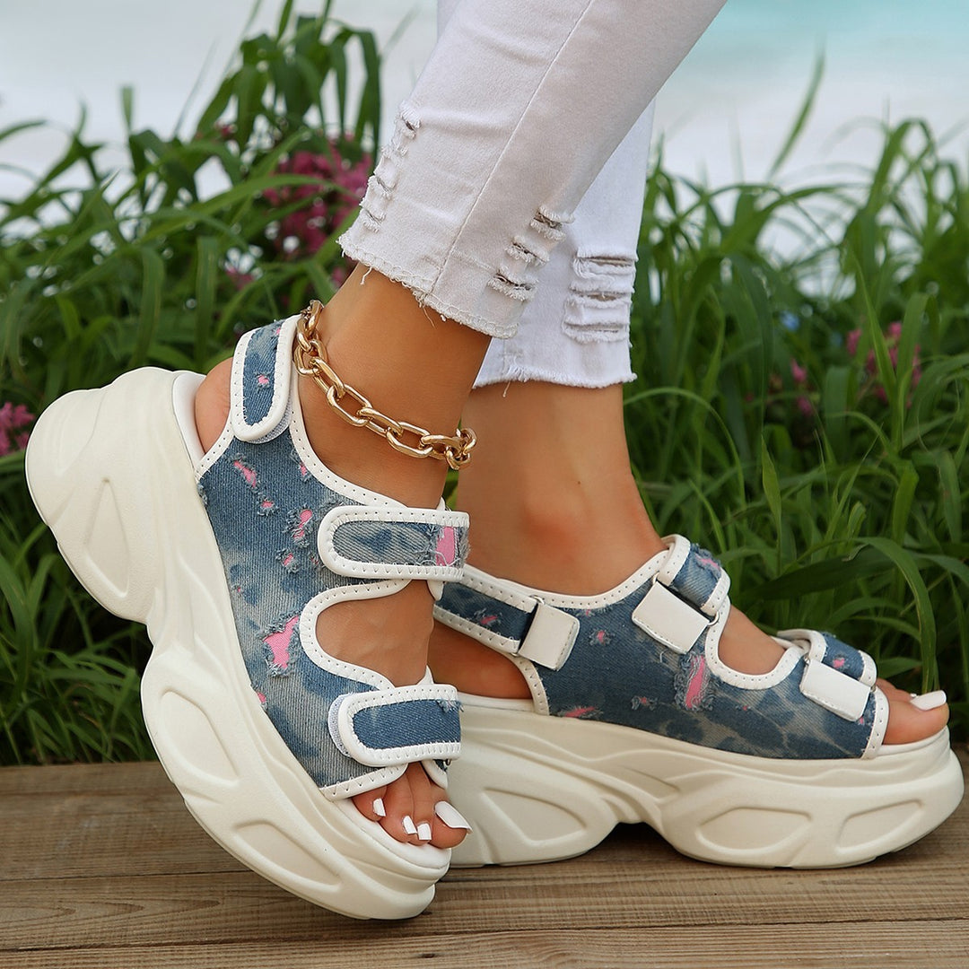 Damen Sportliche Sandalen mit verstärktem Riemendesign und komfortabler Sohle EB