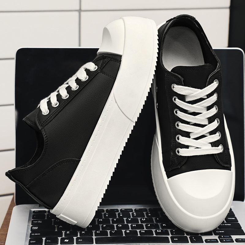 Damen modische Plattform-Sneaker mit lackiertem Obermaterial und klassischem Schnürsystem EB