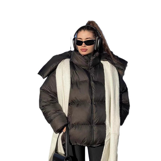 Damen gefütterte Outdoor-Jacke mit hochgeschlossenem Kragen und gestepptem Design EB