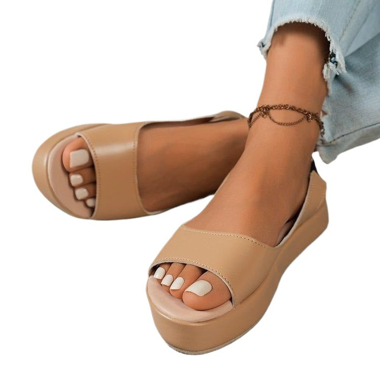 Damen Plateausandalen mit verstellbarem Riemen EB