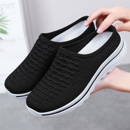 Damen slip-on Freizeitschuhe mit atmungsaktivem Strick-Obermaterial EB
