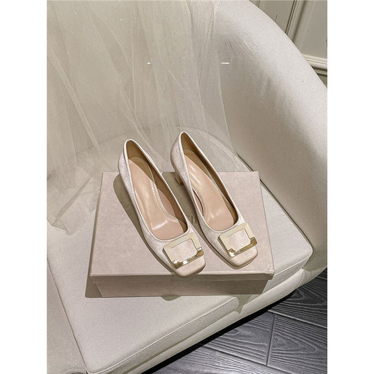 Damen elegante High Heel Pumps mit modischer Schnallenverzierung EB