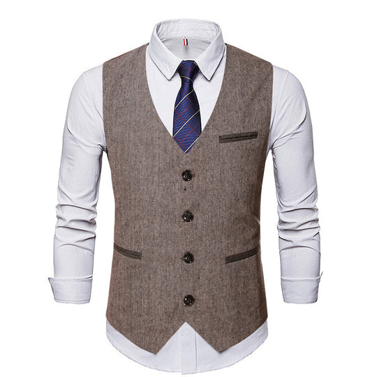 Herren elegante Anzugweste mit Kontrastdetails EB