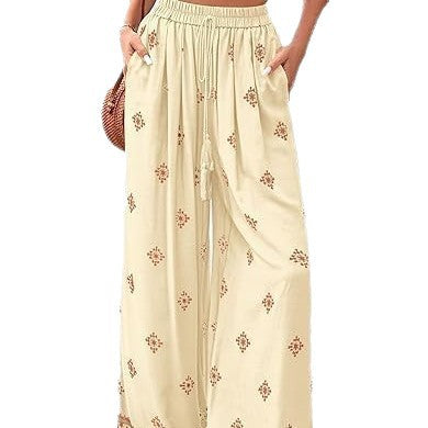 Damen weite Sommerhose mit Boho-Muster EB