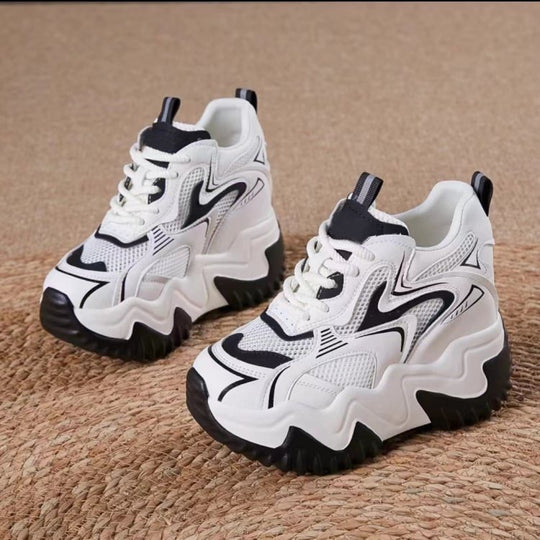 Damen Chunky Sneakers mit atmungsaktiver Mesh-Oberfläche und federnder Sohle EB