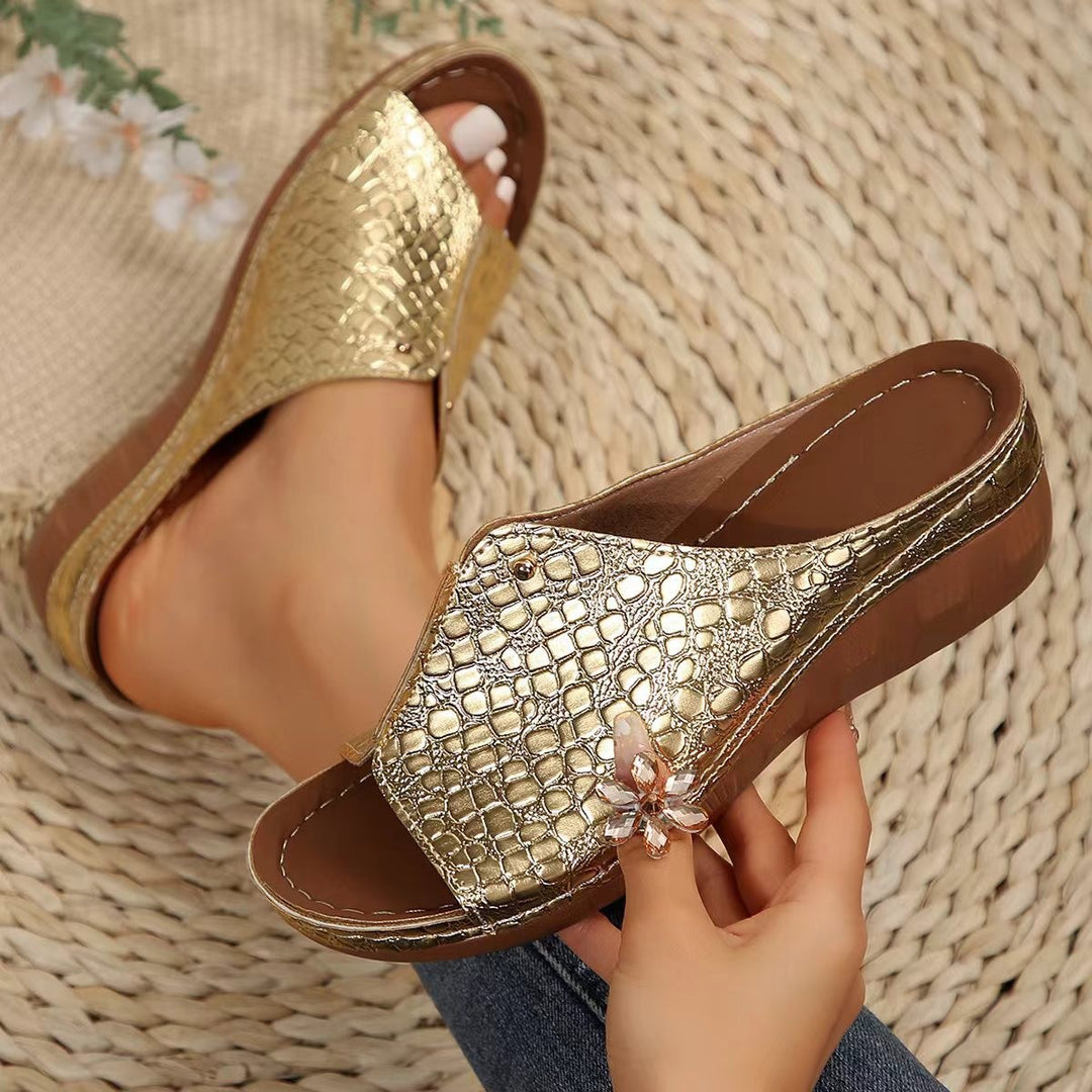 Damen Bequeme Clogs mit modischem Schlangenlederdesign EB