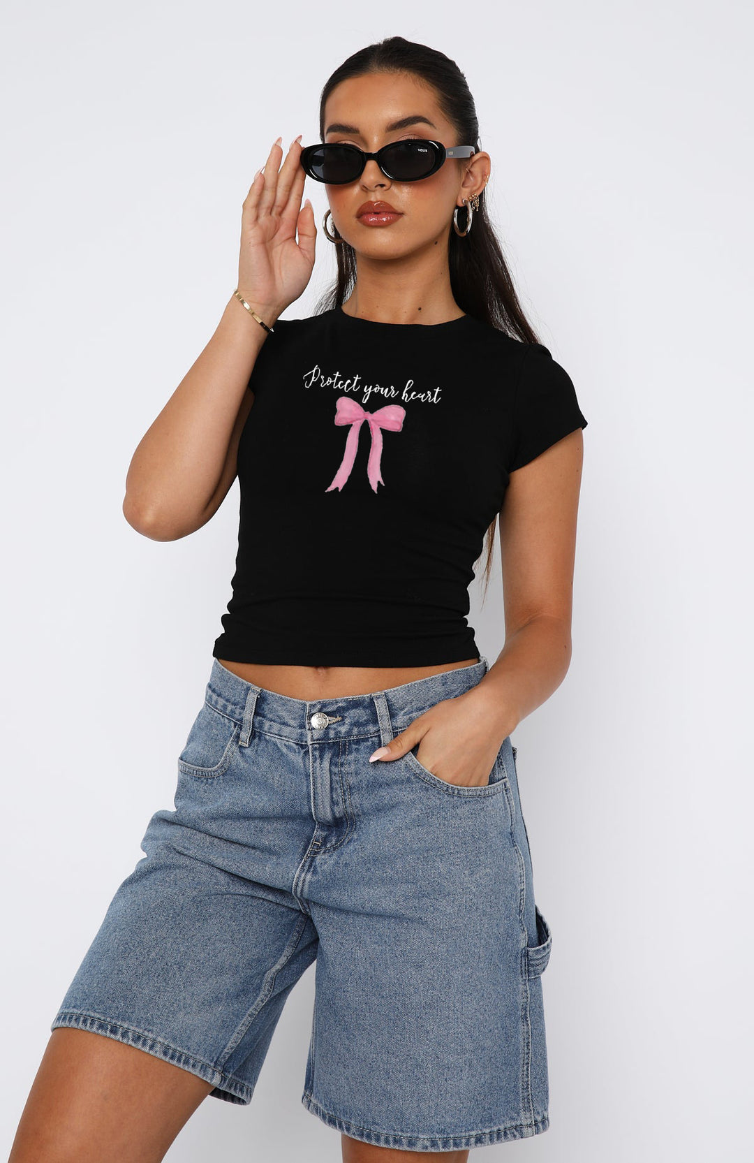 Damen bequemes Crop-Top mit modischem Druck EB