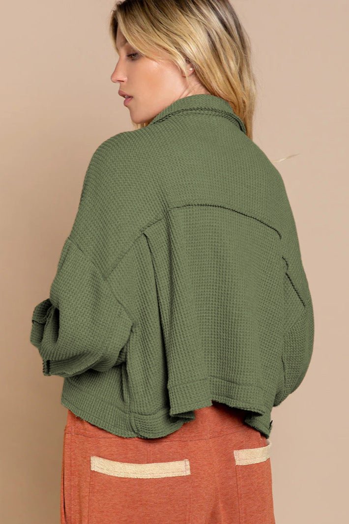 EB | Waffelstrickjacke Leicht und Trendy Perfekt für Lagenlook