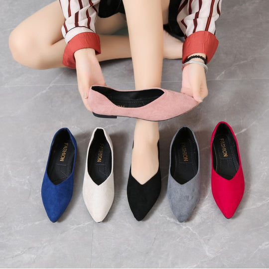 Damen Ballerinas im eleganten, minimalistischen Design mit spitzer Zehenpartie EB