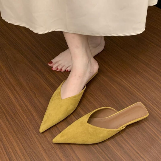 Damen spitze Mules aus weichem Veloursleder EB