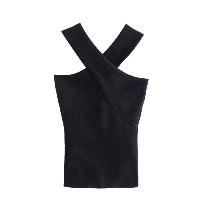 Damen Stricktop mit künstlerischem Kreuz-Träger Design EB