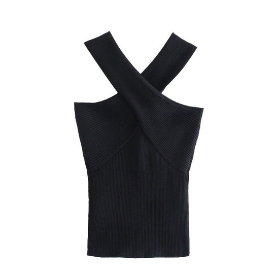 Damen Stricktop mit künstlerischem Kreuz-Träger Design EB