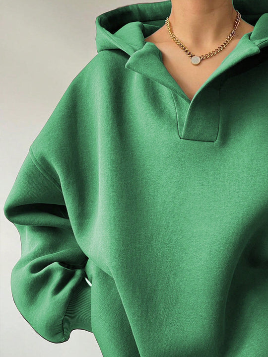 Damen Oversized Kapuzenpullover mit einzigartigem Kragen EB