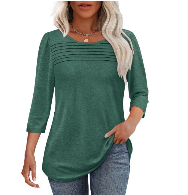 Damen Elegant geschnittenes Oberteil mit gerafften Details EB