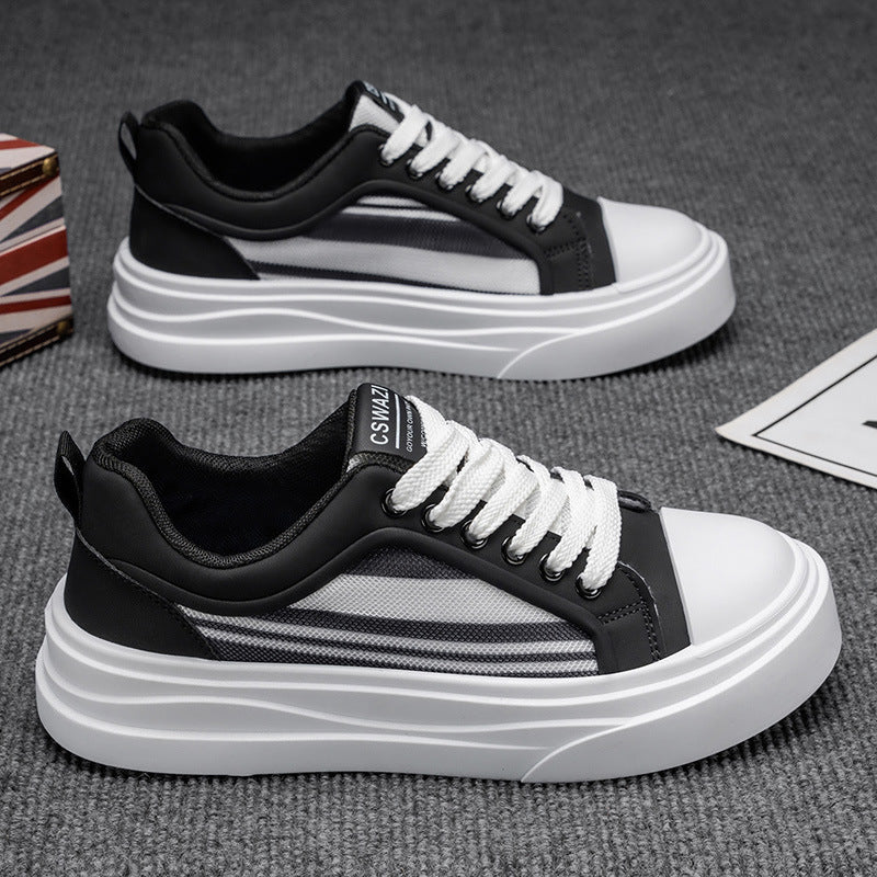 Damen modische Plattform Sneakers mit atmungsaktiver Oberflächenstruktur EB