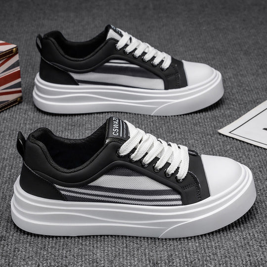 Damen modische Plattform Sneakers mit atmungsaktiver Oberflächenstruktur EB