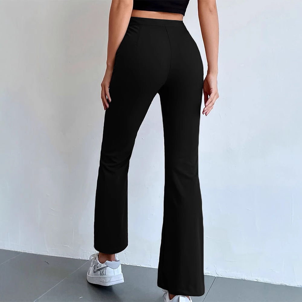 Damen elegante Business-Hose mit seitlichen Eingrifftaschen und schmalem Schnitt EB