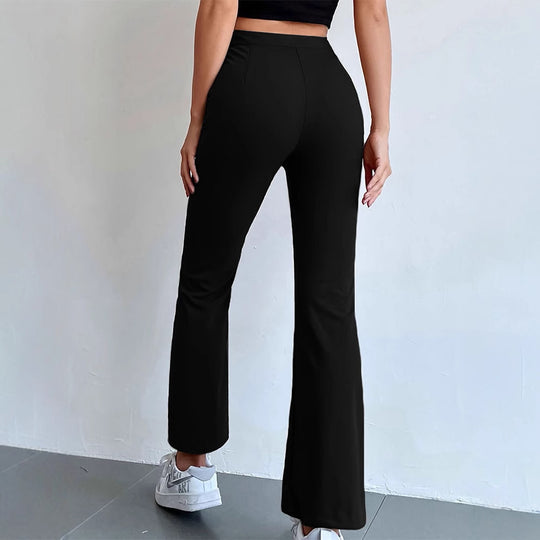 Damen elegante Business-Hose mit seitlichen Eingrifftaschen und schmalem Schnitt EB