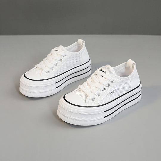 Damen Plattform Sneakers aus atmungsaktivem Mesh mit modischem Design EB