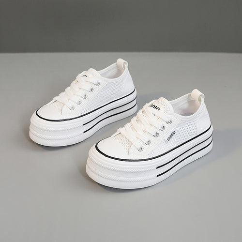 Damen Plattform Sneakers aus atmungsaktivem Mesh mit modischem Design EB