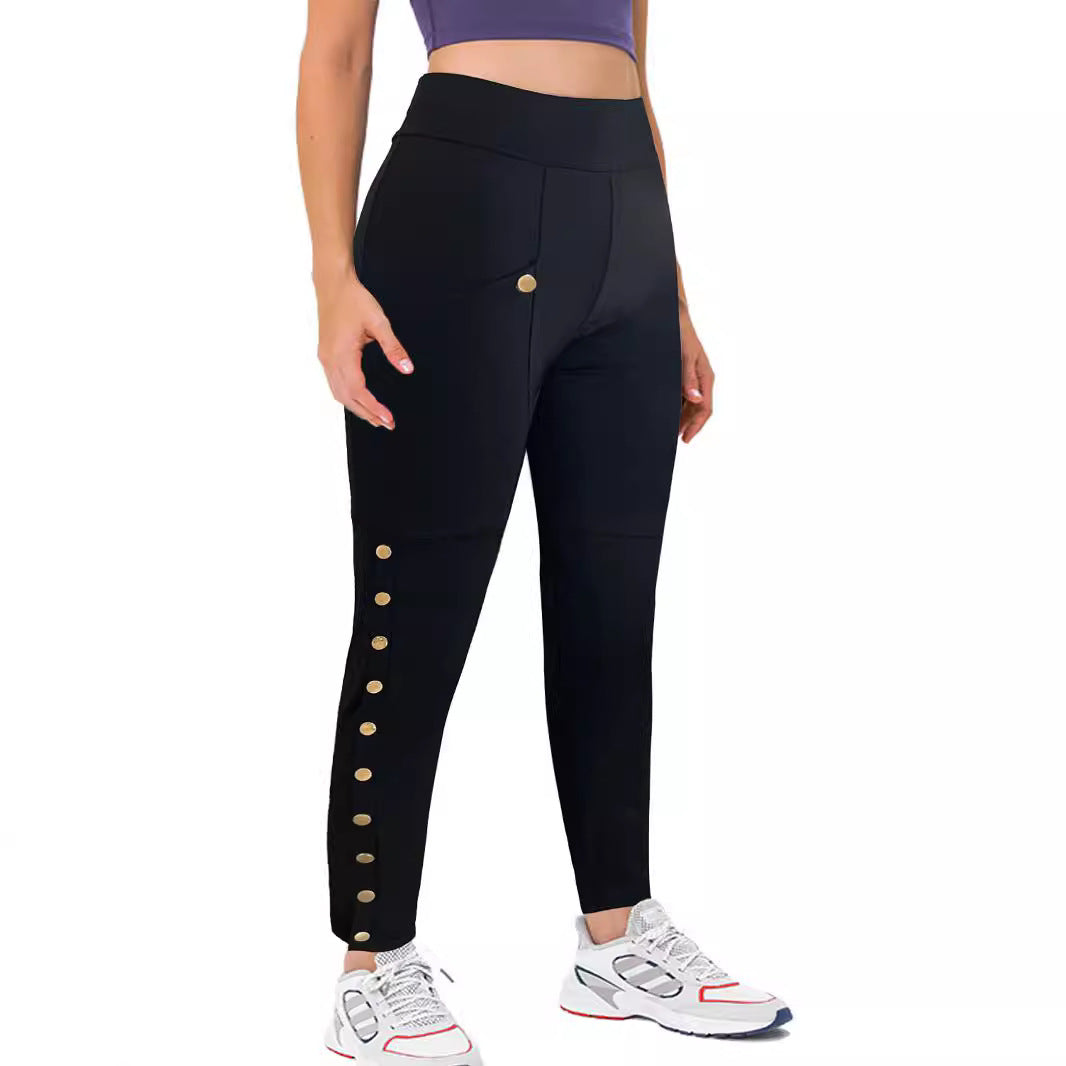 Damen Sportliche Freizeithose mit praktischen Cargo-Taschen und Knopfdetails EB