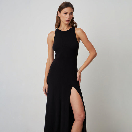 Damen Maxikleid mit seitlichem Schlitz EB