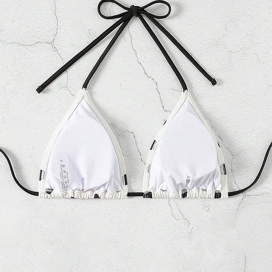 Damen Triangel-Bikini-Oberteil mit verstellbaren Trägern und Polka-Dots EB