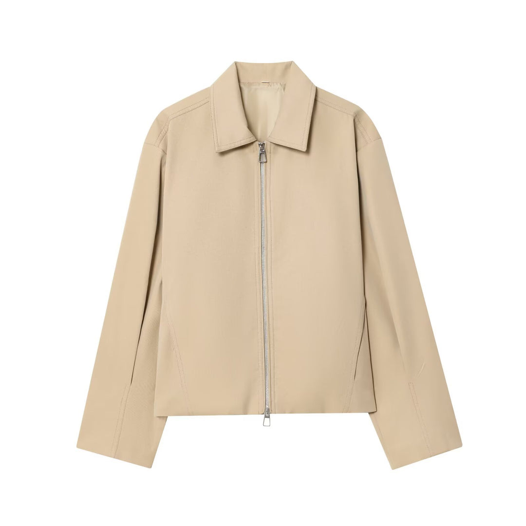 Damen modische Übergangsjacke mit leichtem Material und praktischen Taschen EB