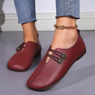 Damen Mokassins mit eleganter Schnallenapplikation und komfortabler Sohle EB